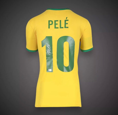 Pele Hand Signed 1970 Brazil Football Shirt