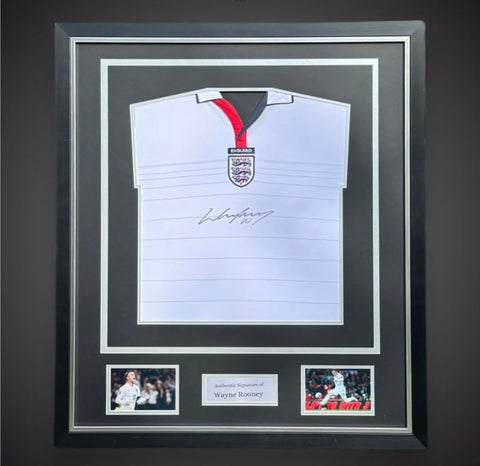 Wayne Rooney Hand Signed And Deluxe Framed England Football Shirt