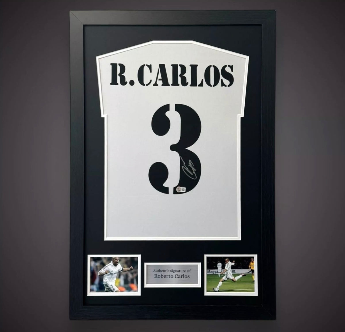 Roberto Carlos Signed Real Madrid Framed Football Shirt