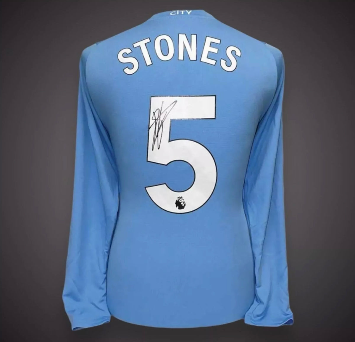 John Stones Hand Signed Manchester City 2023/24 Home Shirt