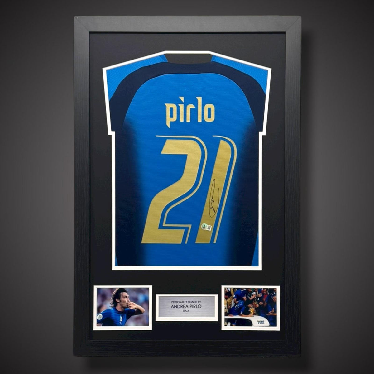 Andrea Pirlo Italy Hand Signed Football Shirt With COA
