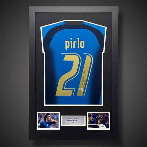 Andrea Pirlo Italy Hand Signed Football Shirt With COA