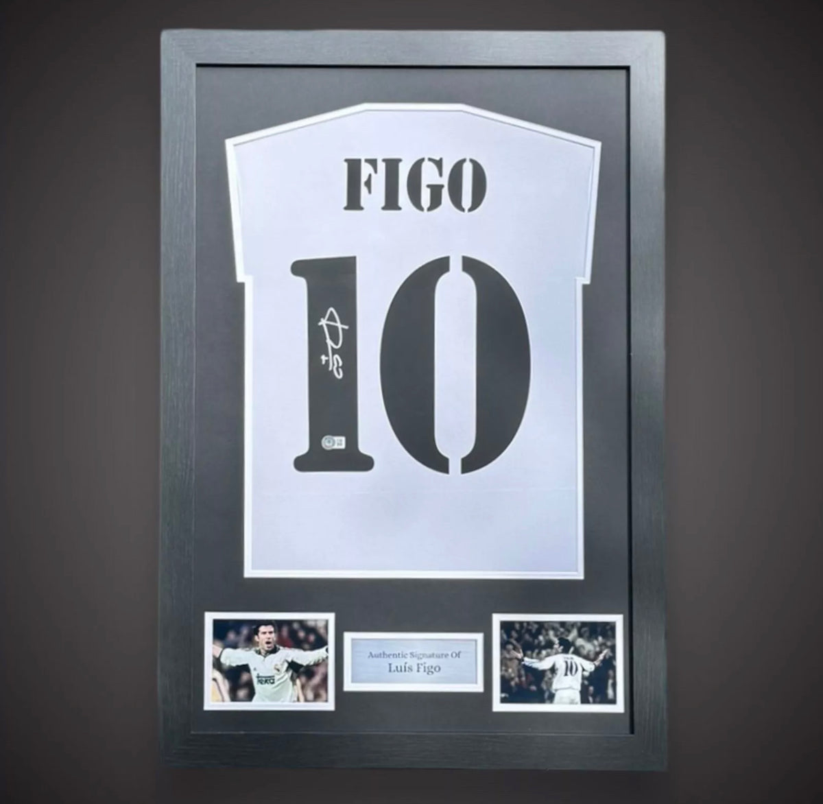 Luis Figo Hand Signed And Framed Real Madrid Football Shirt