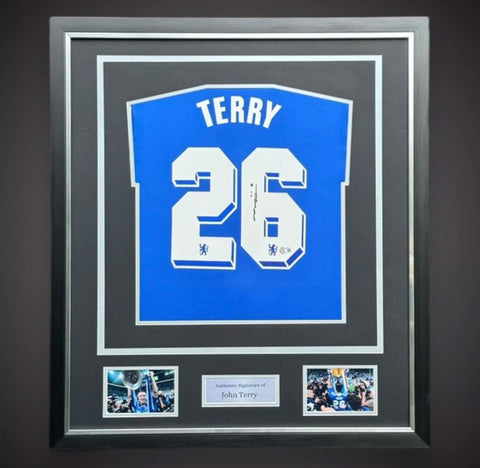 John Terry Hand Signed And Deluxe Framed Chelsea Football Shirt