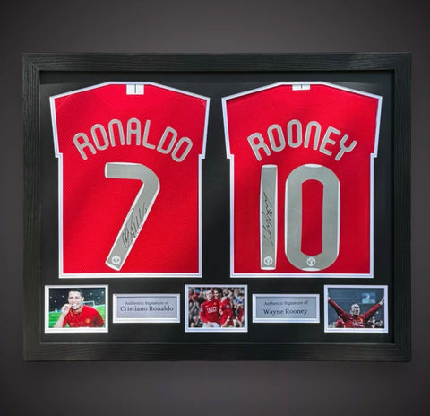 Cristiano Ronaldo & Wayne Rooney Manchester United Dual Framed Signed Shirts