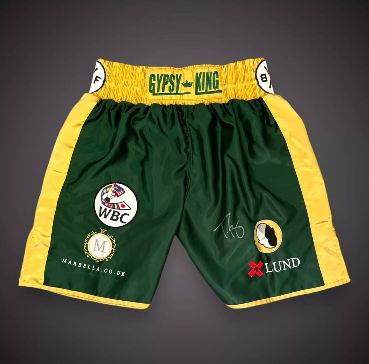 Tyson Fury ‘Gypsy King’ Hand Signed Boxing Shorts