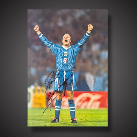 Paul Gazza Gascoigne  Signed England Football Photograph