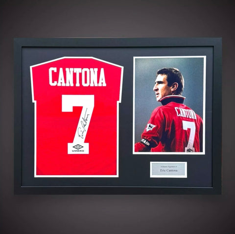 Eric Cantona Manchester United Hand Signed Framed Shirt And Photo