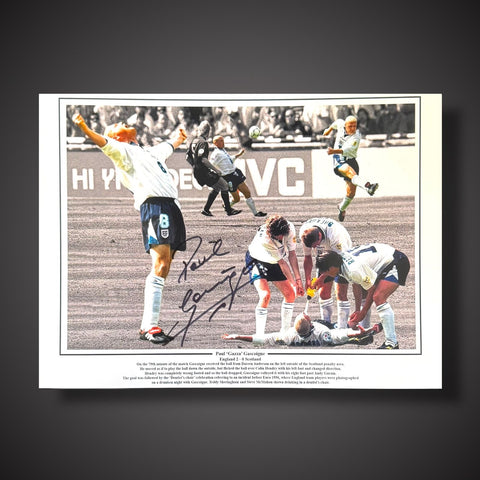 Paul Gascoigne Hand Signed England Football Photograph