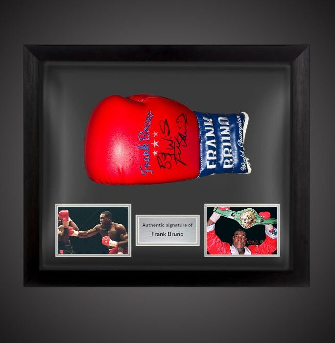 Dome Framed Boxing Legend Frank Bruno Hand Signed Boxing Glove With COA