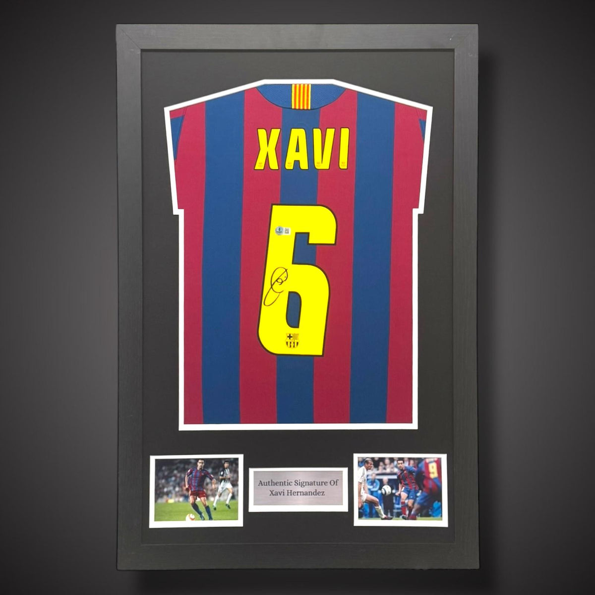 Xavi Hernandez Hand Signed Framed Barcelona Football Shirt 2005/06