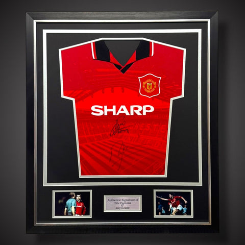 Dual Signed Eric Cantona & Roy Keane Manchester United Framed Shirt