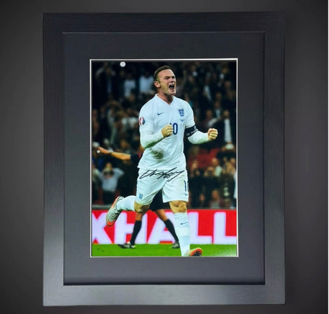 Wayne Rooney England Hand Signed Framed Photograph