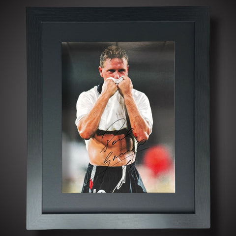 Framed Paul Gazza Gascoigne  Signed England Football Photograph