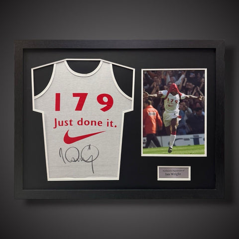 Ian Wright Arsenal Legend Hand Signed And Pano Framed “Just Done It”  Vest £3250