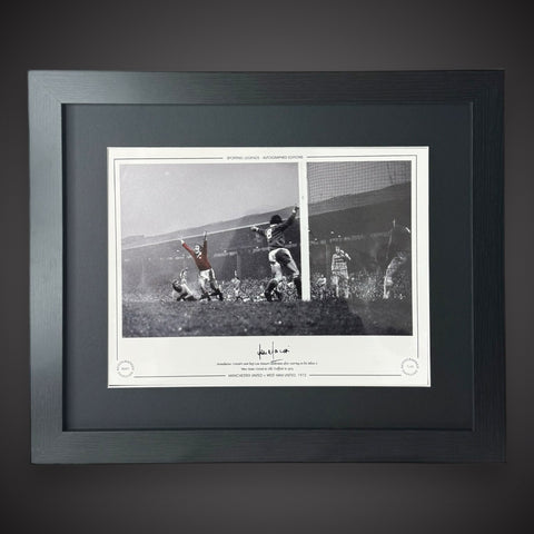 FRAMED Lou Macari Signed Manchester United Photo: Scoring On Debut £450