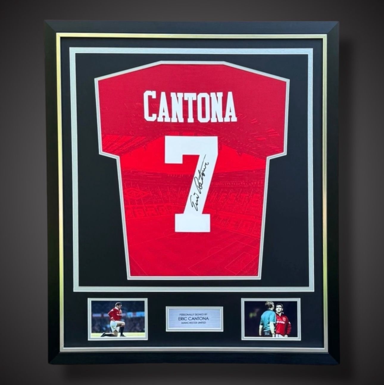 Eric Cantona Hand Signed And Deluxe Framed Manchester United Shirt £3490