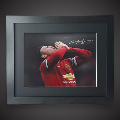 Framed Wayne Rooney Manchester United Hand Signed Photo With COA £790
