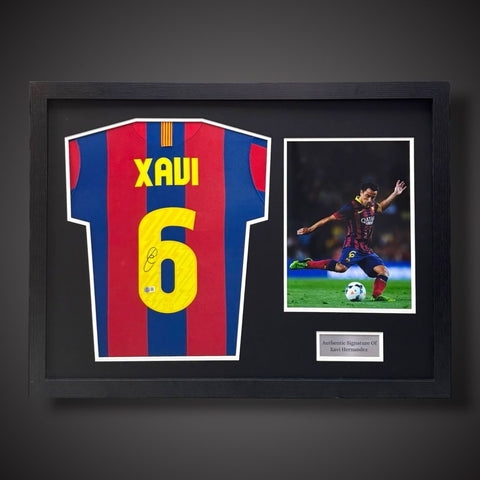 Xavi Hernandez Hand Signed Pano Framed Barcelona Football Shirt 2010/11  £4990