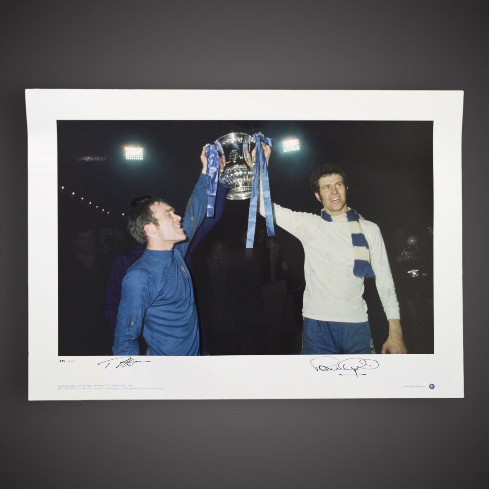 Chelsea Legends Peter Osgood & Ron chopper Harris Dual Signed A2 Glossy £39.990
