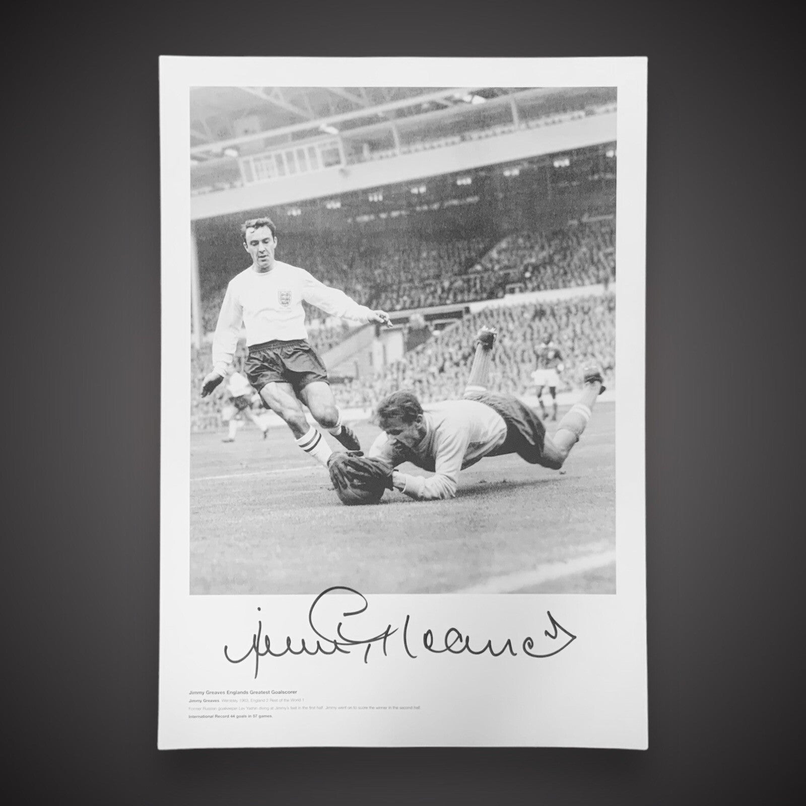Jimmy Greaves Giant  England V Rest Of World Signed Photo 31x30 Inch £25 16X230