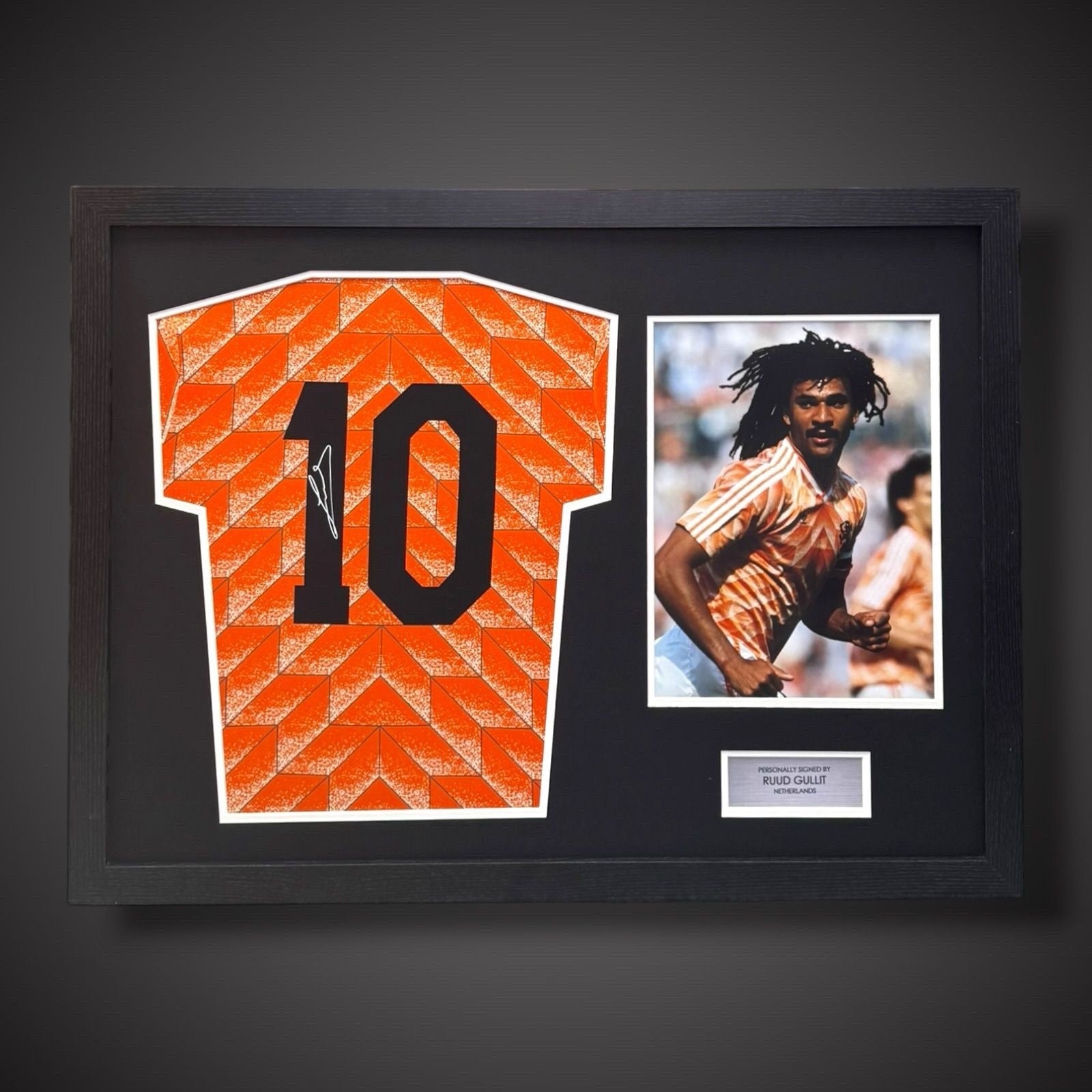 Ruud Gullit Hand Signed & Pano Framed Netherlands Football Shirt -World Cup £3990