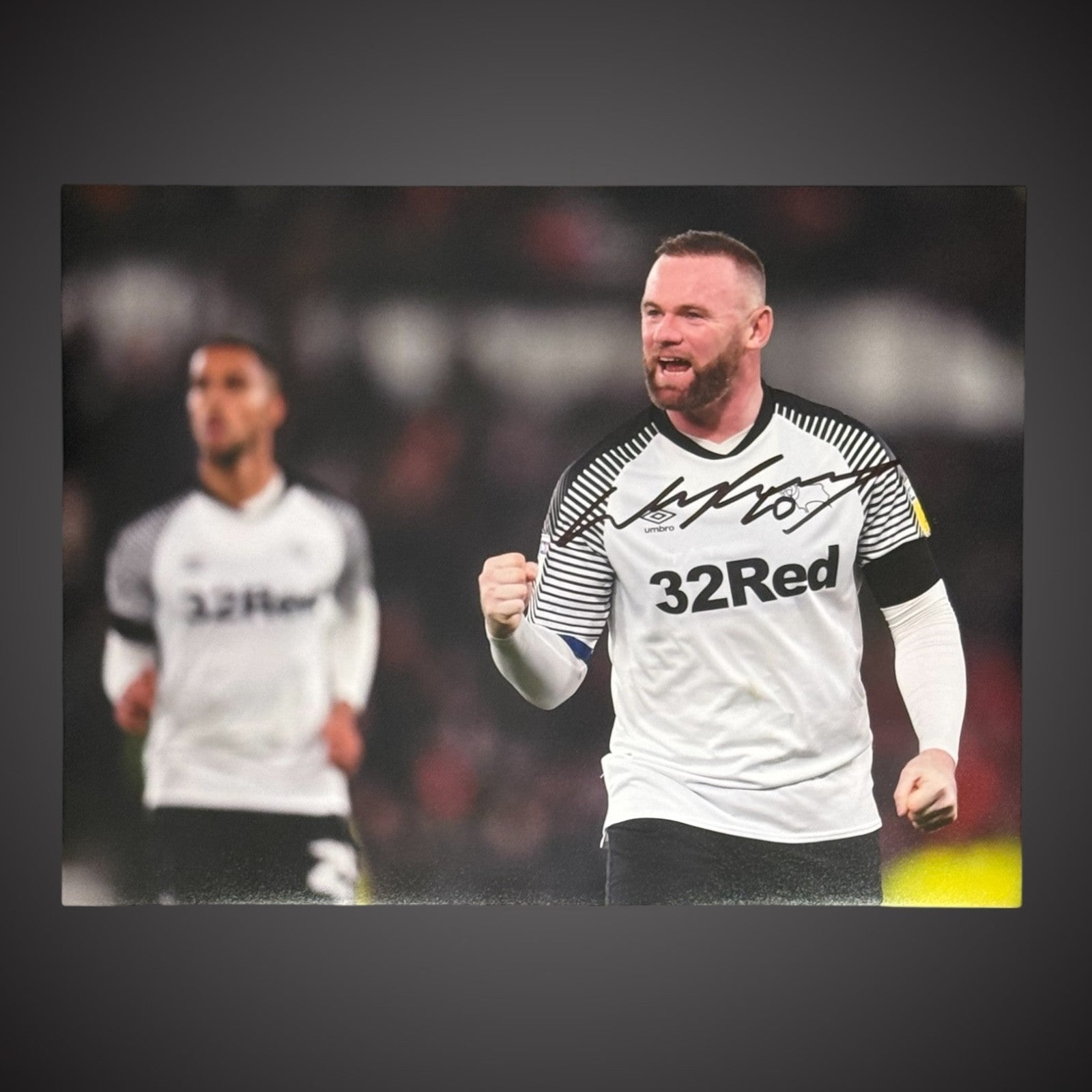 Framed Wayne Rooney DERBY COUNTY Hand Signed  16x12 Photograph  £59.991
