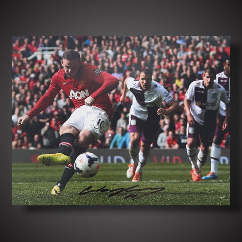 Hand Signed 16x12 Inches - Wayne Rooney Manchester United Photo With COA £450