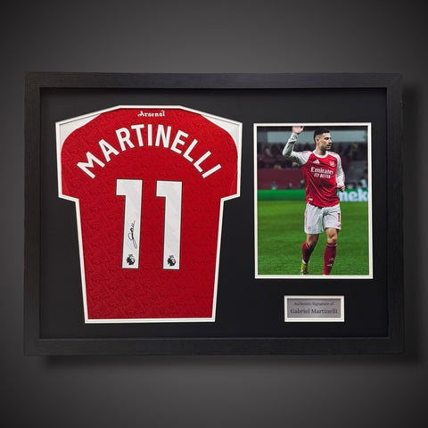Gabriel Martinelli  Hand Signed &  Framed Arsenal Football Shirt With COA £3990