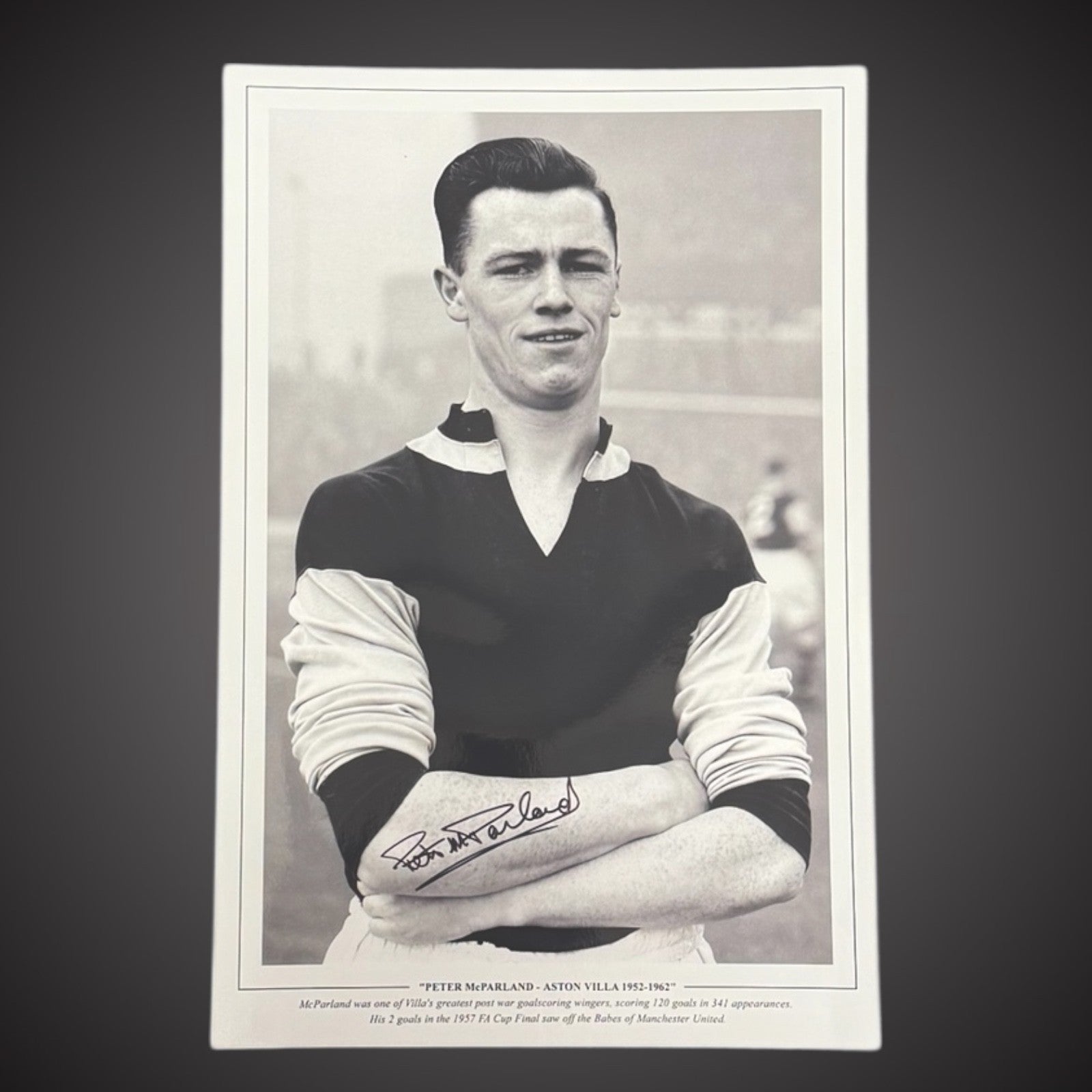 Peter Mcparland Signed Aston Villa Photograph £25 12X180
