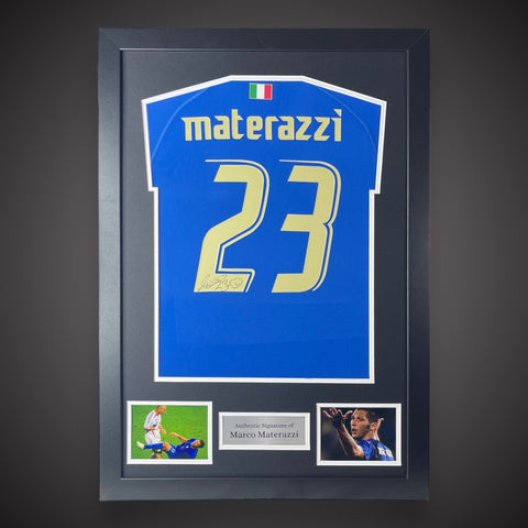 Marco Materazzi Hand Signed And Framed Italy Football Shirt With COA £259 0