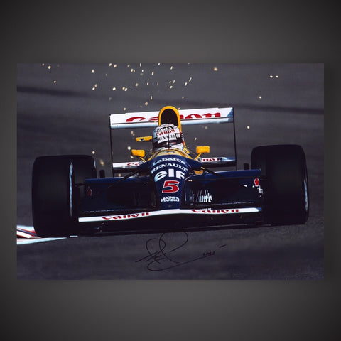 Formula One Driver Nigel Mansell Hand Signed Framed Photograph £165 With COA1