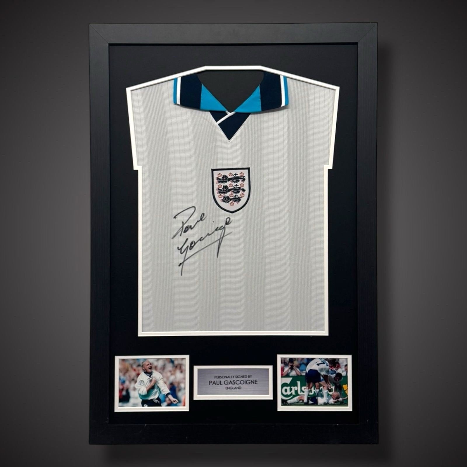 Paul Gascoigne Hand Signed And Framed England Football Shirt With COA £2750