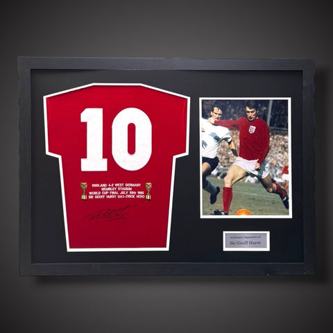 Sir Geoff Hurst Pano Framed 1966 World Cup Winners Hand Signed Shirt COA £2990