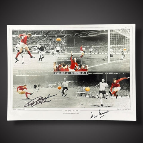 FRAMED Sir Geoff Hurst & Martin Peters Hand Signed 1966 World Cup Final Photo1