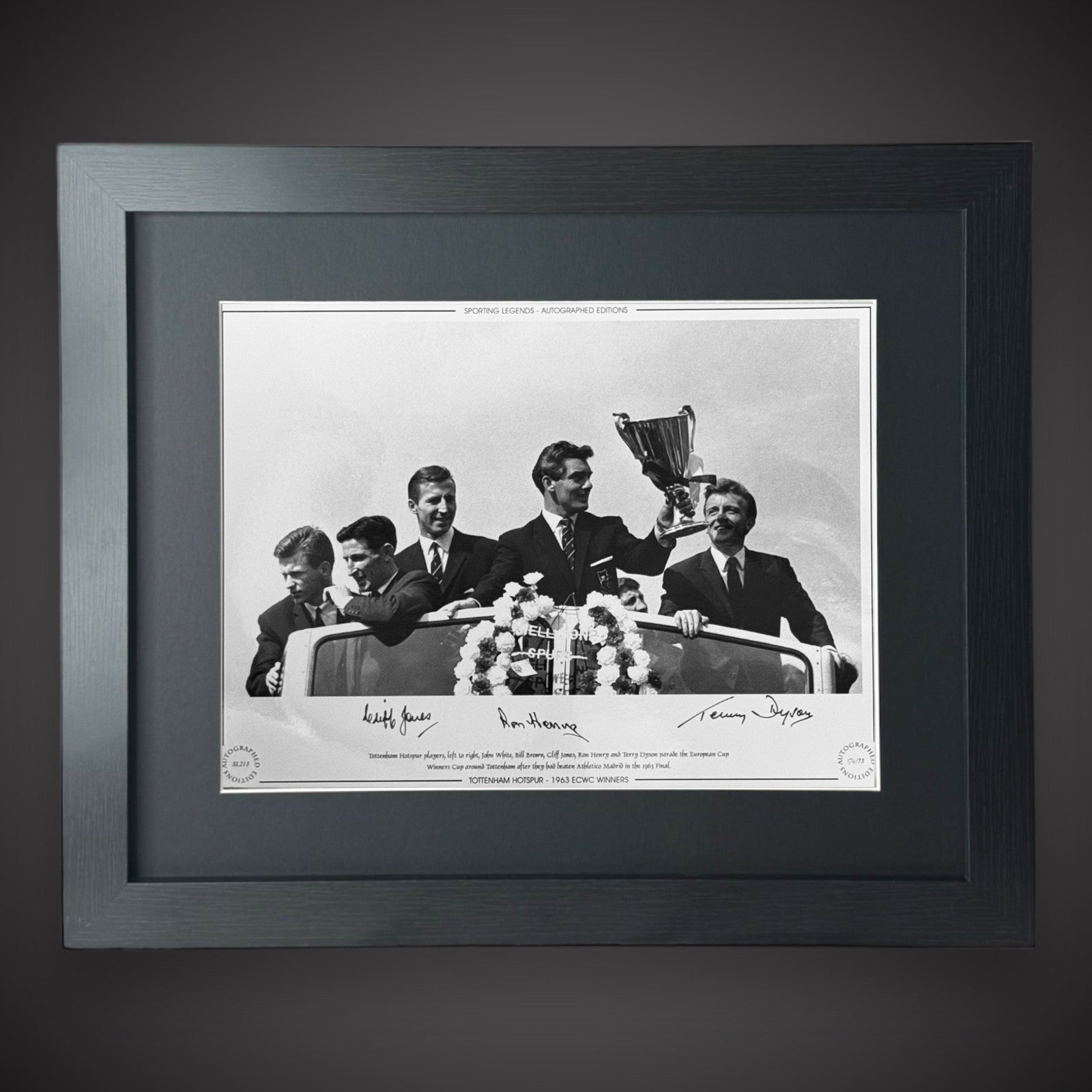 FRAMED Tottenham Hotspur -Dyson, Jones And Henry Hand Signed Photo £49 16X120