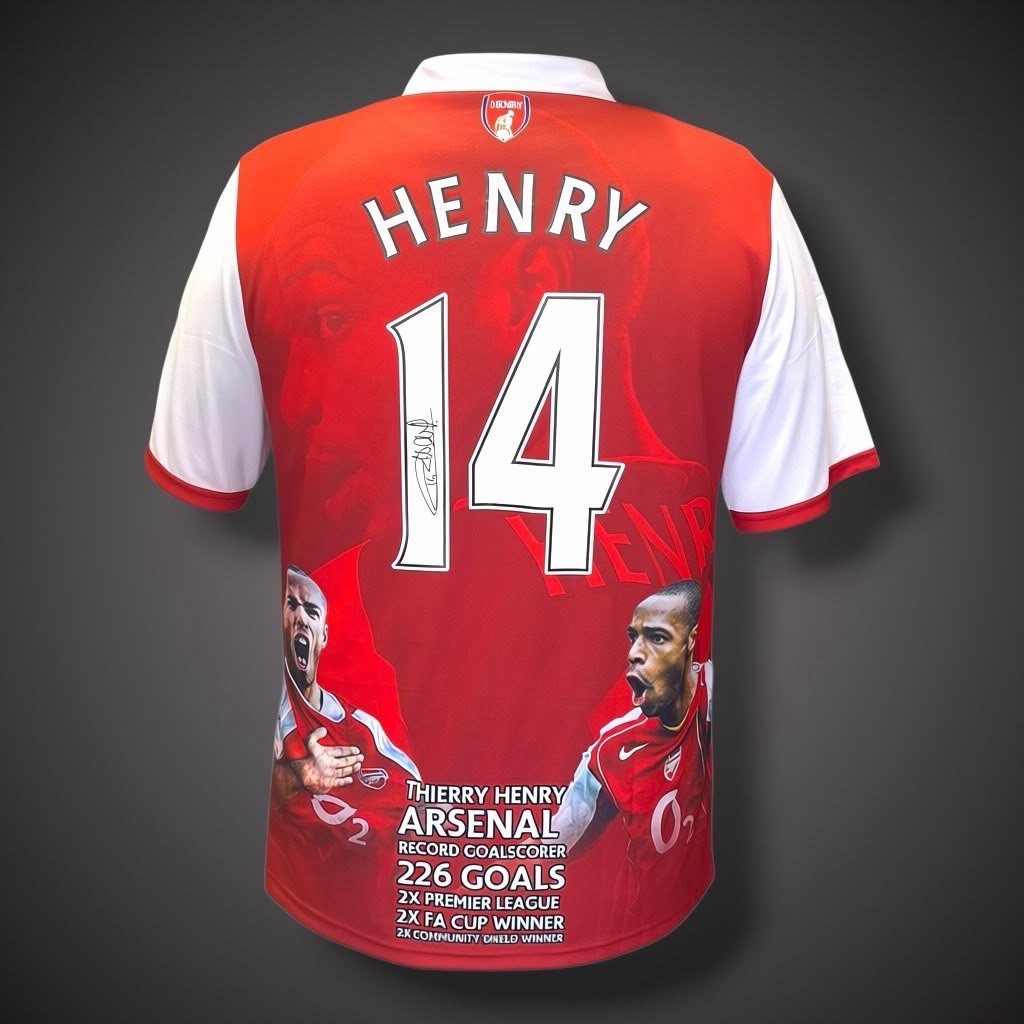 Thierry Henry Hand Signed Arsenal Shirt With Coa £3490