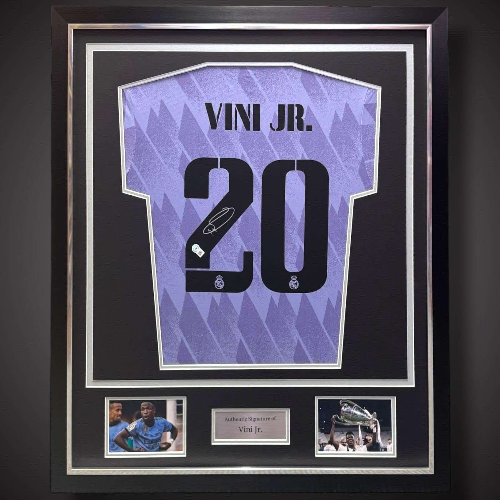 Deluxe Framed Vinicius ‘Vini’ Jr Signed Real Madrid Shirt  Away 2022-23  £4990