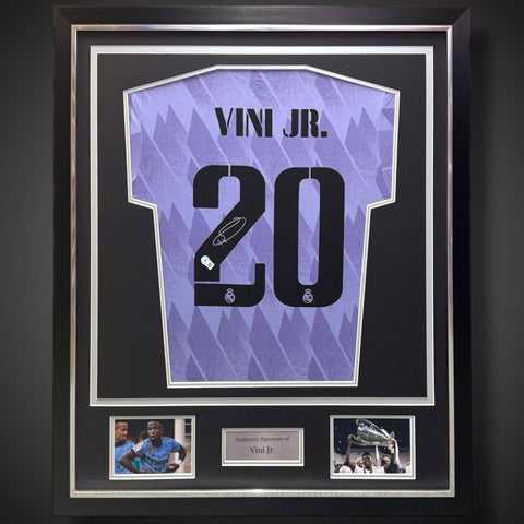 Deluxe Framed Vinicius ‘Vini’ Jr Signed Real Madrid Shirt  Away 2022-23  £4990