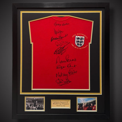 England- 9 Of The 1966 World Cup Winners Hand Signed Shirt With Coa £14000