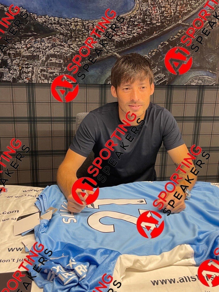 Framed Manchester City David Silva Hand Signed Football Shirt With COA £2591