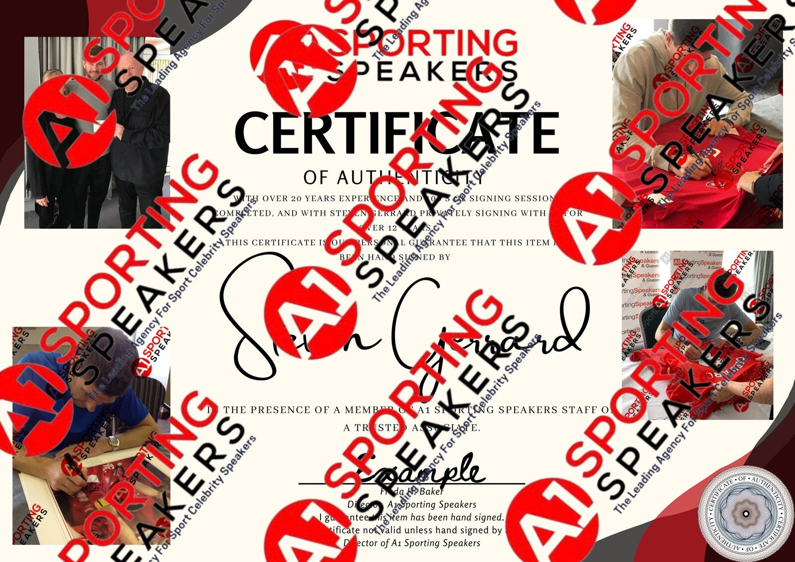 Steven Gerrard Hand Signed Liverpool Anfield Sign £125 With COA 1