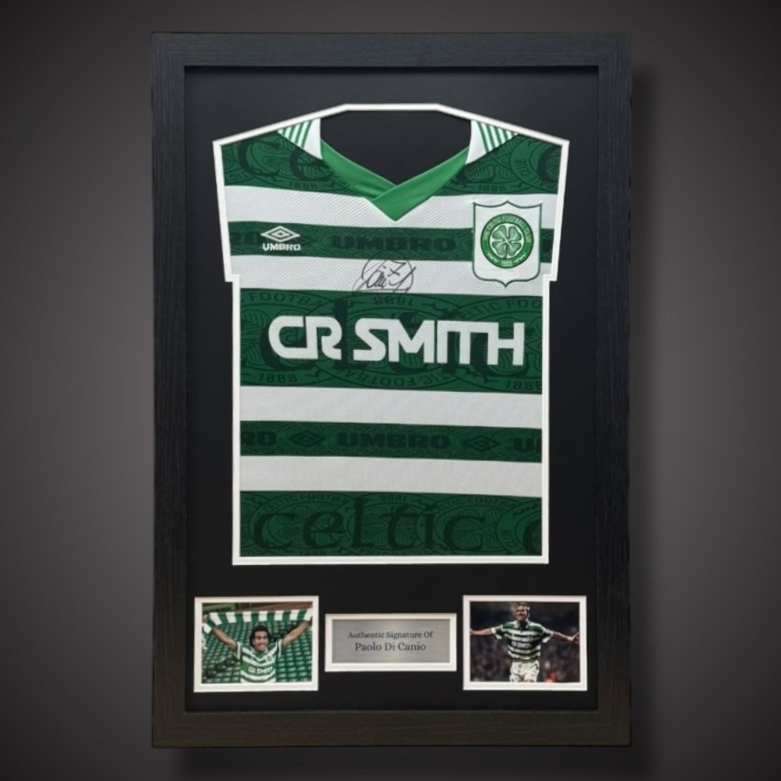 Framed Celtic Hand Signed Shirt By Paolo Di Canio With COA £2490