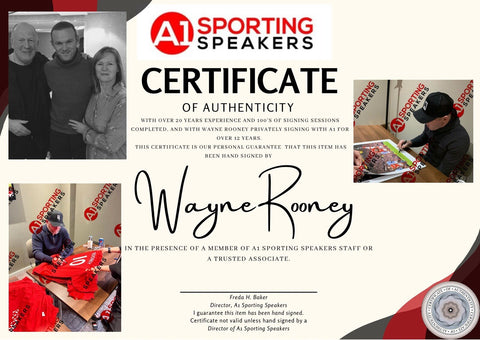 Wayne Rooney Manchester United Panoramic Hand Signed Shirt Frame £224 With COA 17