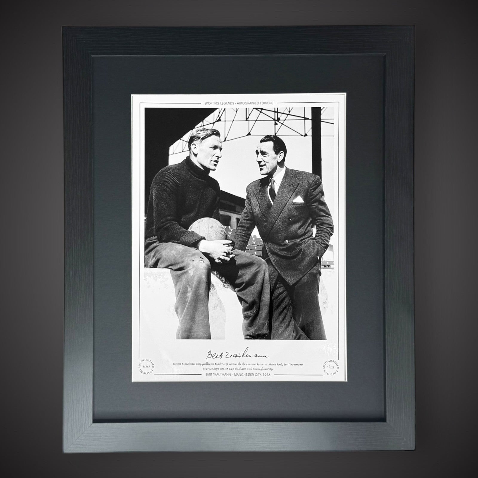 Framed Manchester City 1956- Bert Trautmann Hand Signed Photo £450