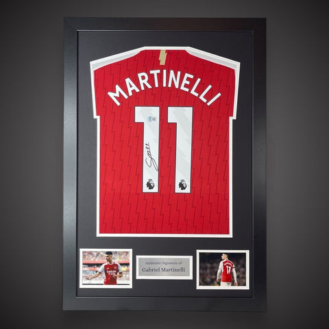 Gabriel Martinelli Hand Signed And Framed Arsenal Football Shirt With COA £2790