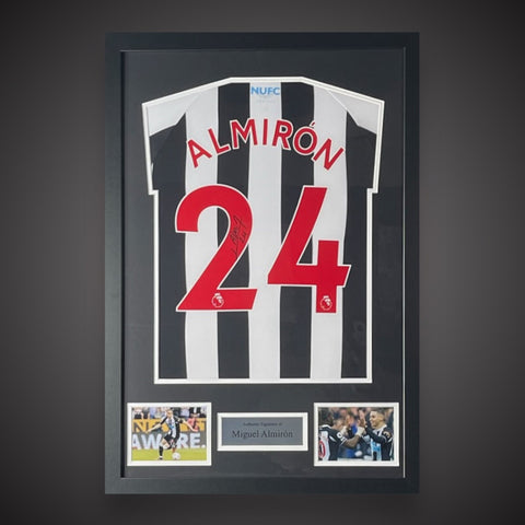 Framed Miguel Almiron Hand Signed Newcastle Football Shirt With COA Superb £2100