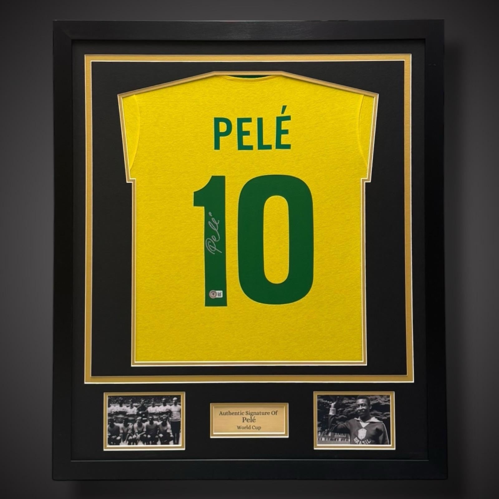 Framed Pele Brazil Hand Signed Shirt  - World Cup Series With COA £8990