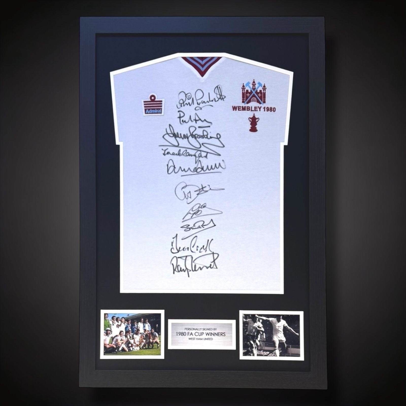 Framed Multi-signed West Ham United 1980 FA Cup Final Shirt £3250