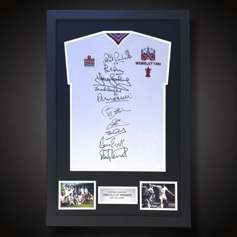 Framed Multi-signed West Ham United 1980 FA Cup Final Shirt £3250